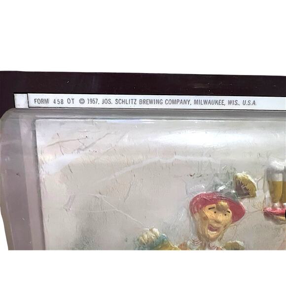 Vintage 1957 SCHLITZ “On Draught” 3D Beer That Made Milwaukee Famous Bar Sign - Picture 12 of 14